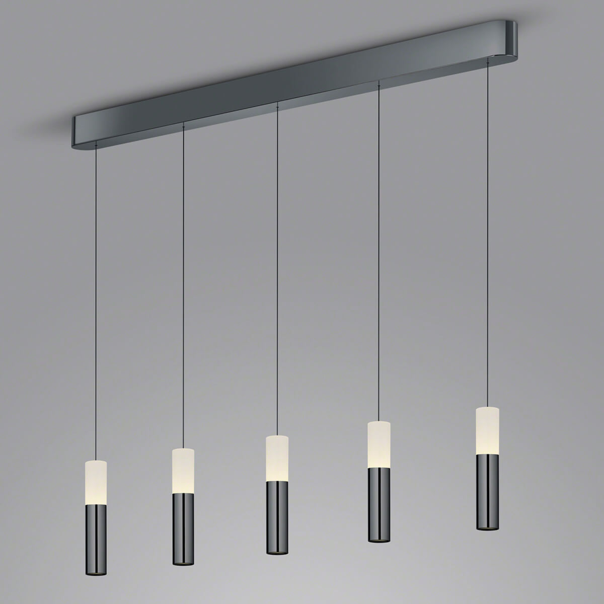 Helestra Lidos LED Pendelleuchte, 5-flg., schwarzchrom (mit Höhenverstellung)