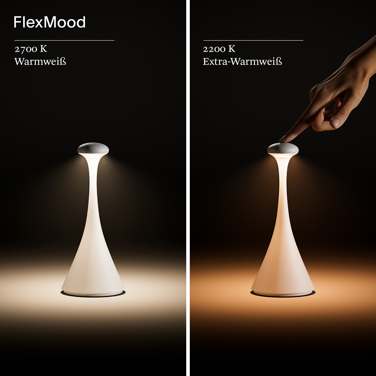 Sigor Nudrop mini LED Akkuleuchte, schneeweiß, Wechsel der Lichtfarbe dank Flex-Mood