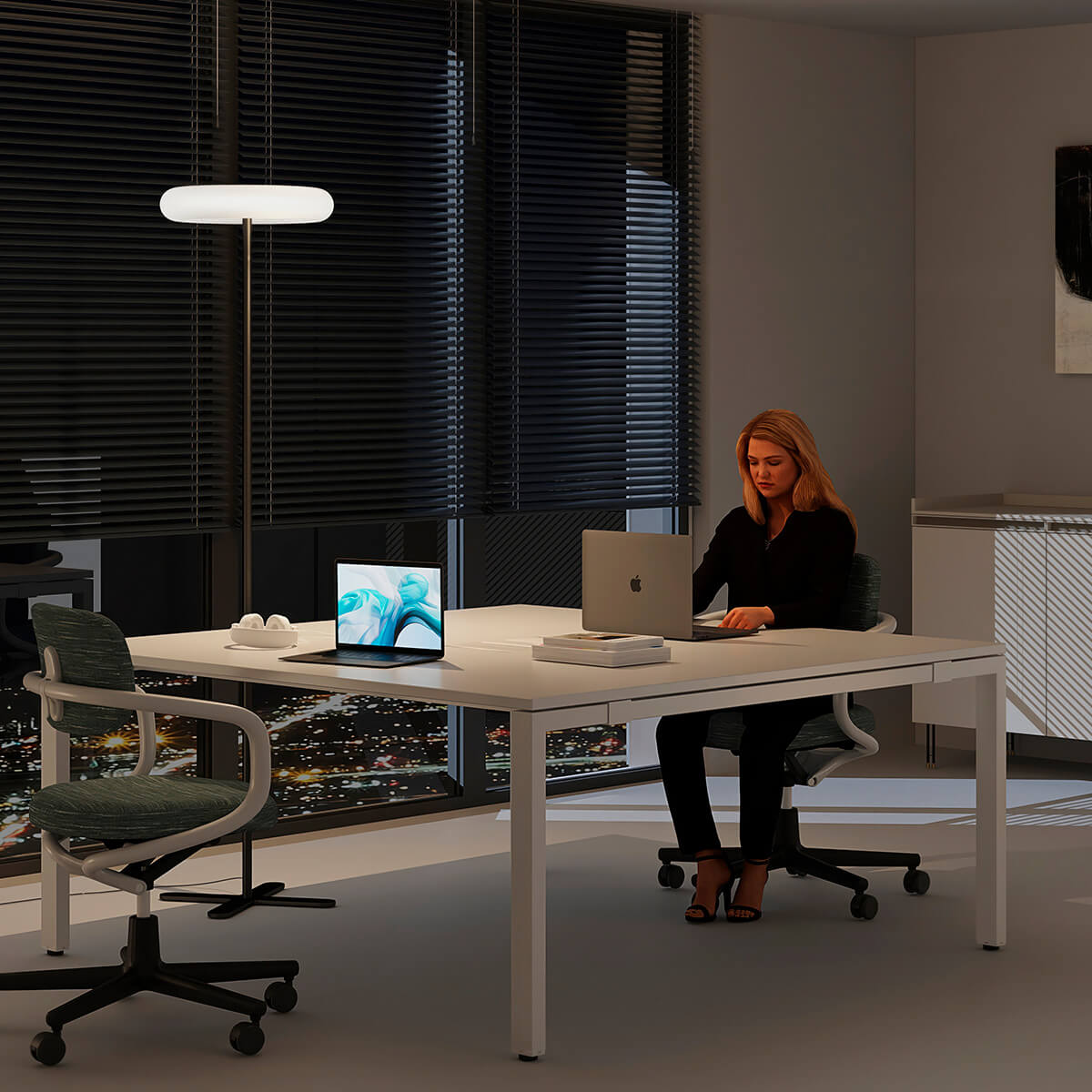 Belux Oto-10 LED Stehleuchte, mit Dimmer, schwarz matt