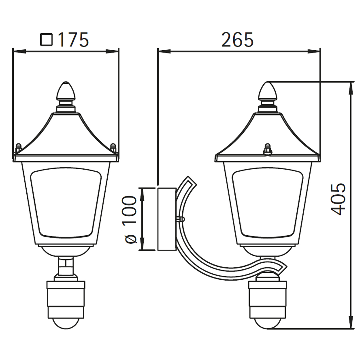 Albert Leuchten 1822 Außenwandleuchte mit Bewegungsmelder