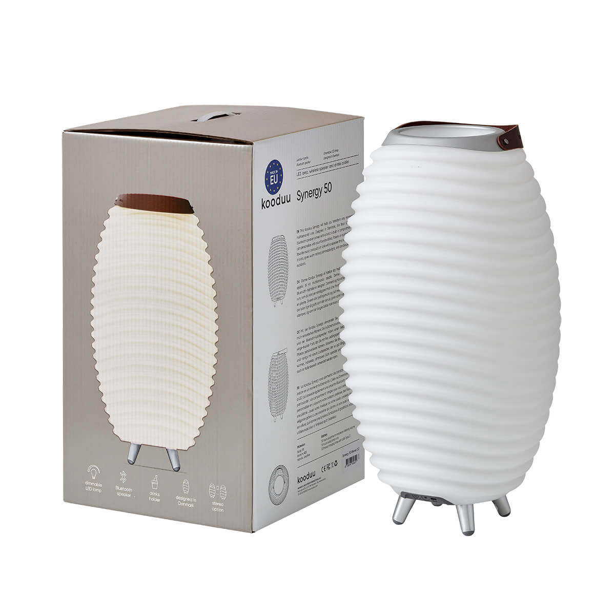 Kooduu Synergy 2.0 LED Akkuleuchte, Bluetooth Lautsprecher & Weinkühler, 50 (medium, Höhe: 56 cm), Verpackung