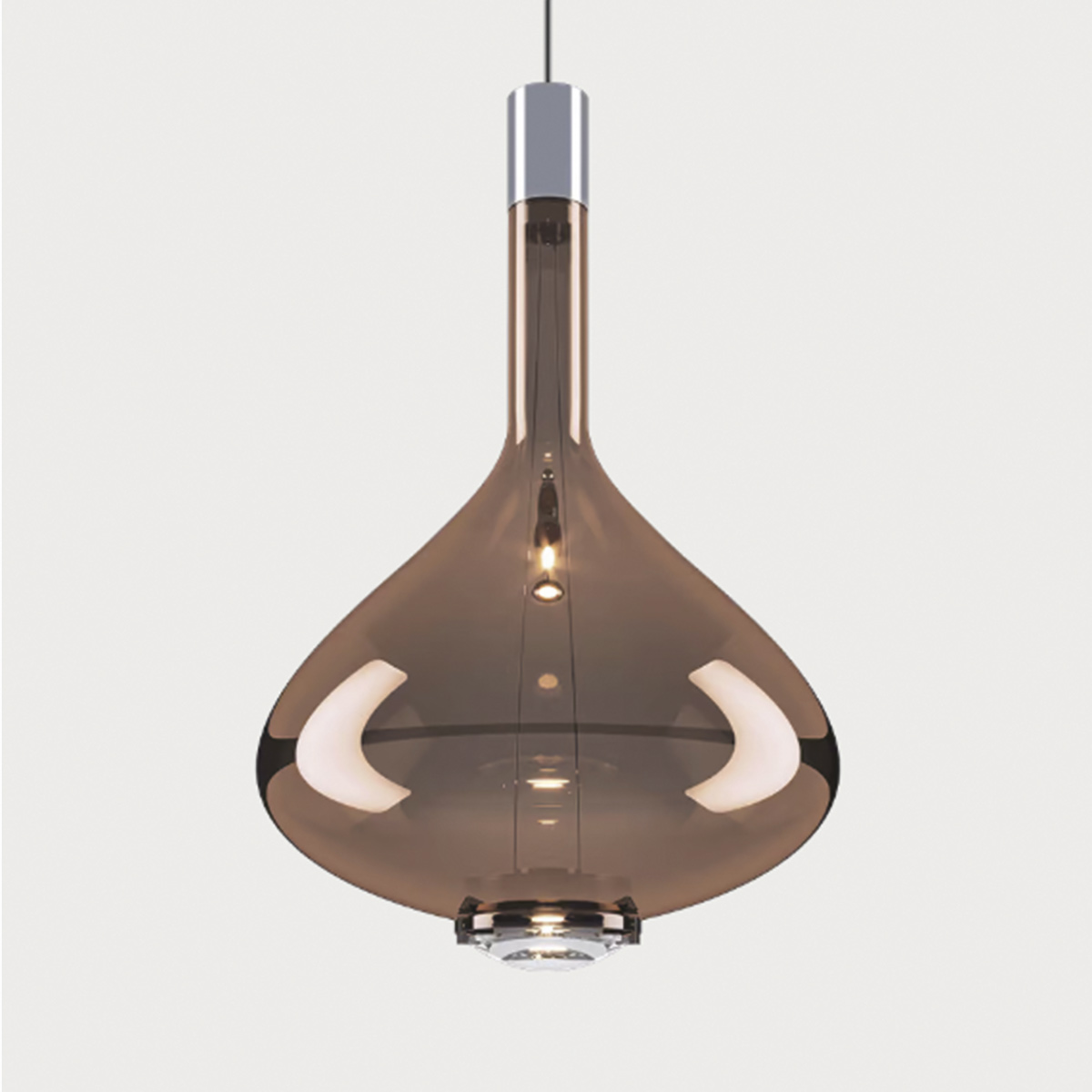 Lodes Sky-Fall LED Large Pendelleuchte, Chrom / Bronze glänzend