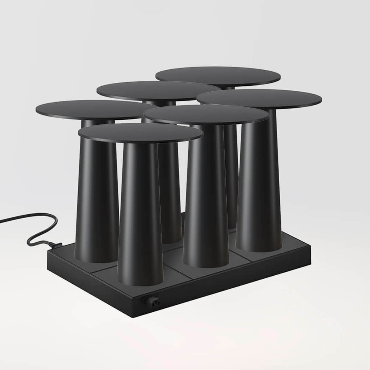 IP44.DE 6er Set Lix Mini LED Akkuleuchte inkl. Multi-Kontaktladestation, jet black (schwarz)