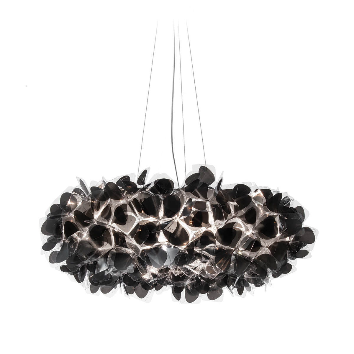 Slamp Clizia Mama non Mama Suspension Large schwarz, Kabel: transparent