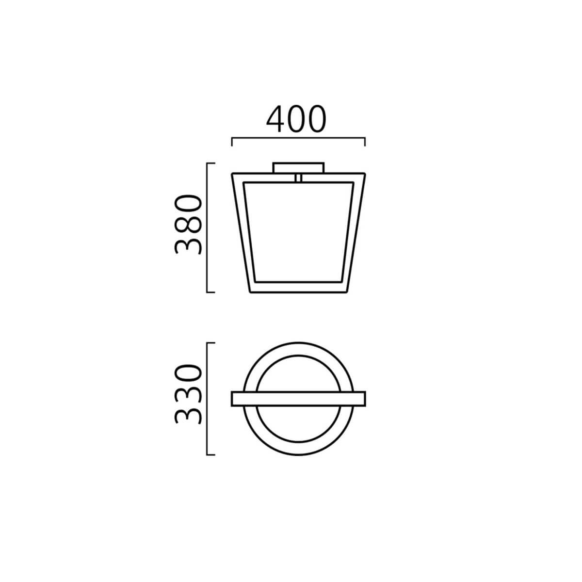 Helestra Uka Deckenleuchte, Maßzeichnung