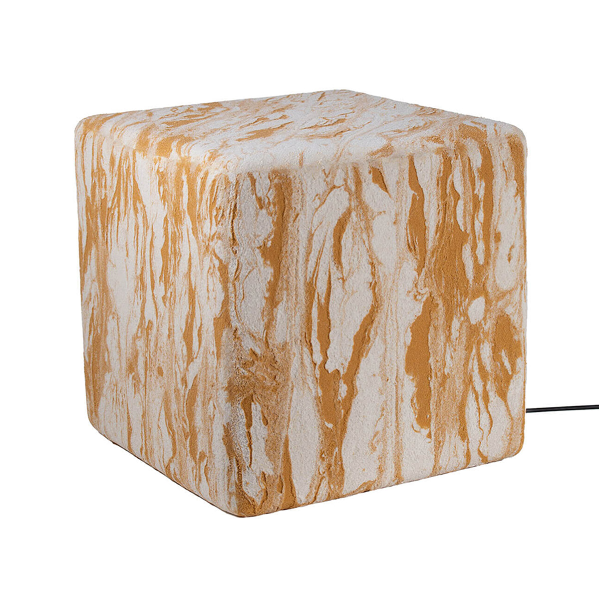 Epstein-Design Würfel Sahara CCT-LED Außenleuchte mit ZigBee, 45 cm, Sandstein