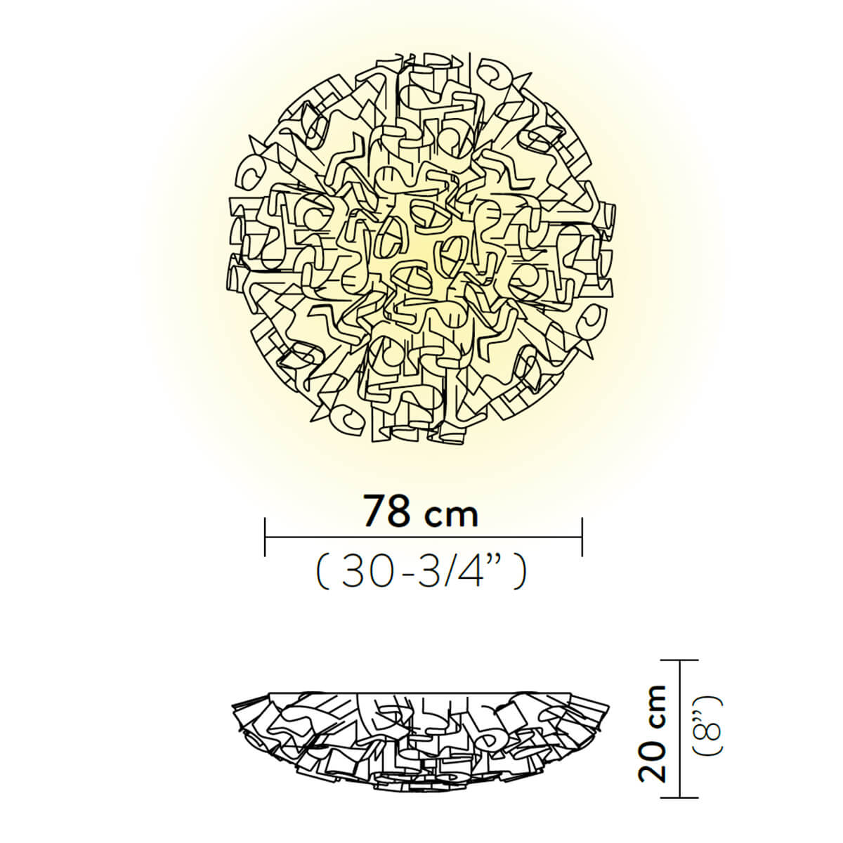 Slamp Veli Aurea Ceiling / Wall, large, Maßzeichnung