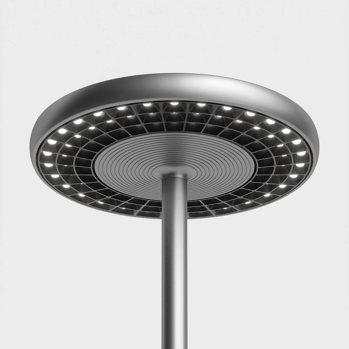 Rotaliana Sol F1 LED Stehleuchte, Struktur: graphit, Raster: schwarz matt