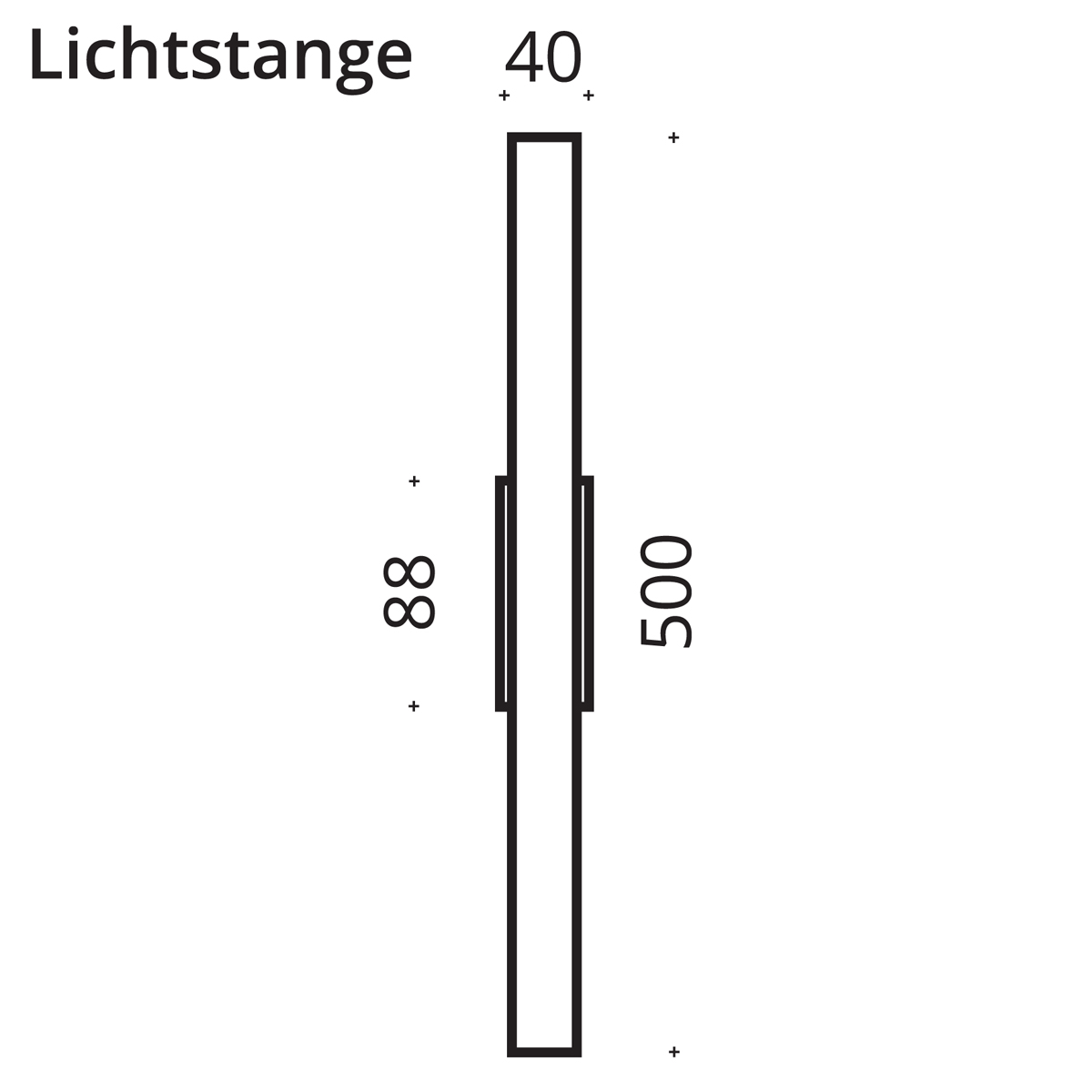 Top Light Lichtstange Wandleuchte, Maßzeichnung