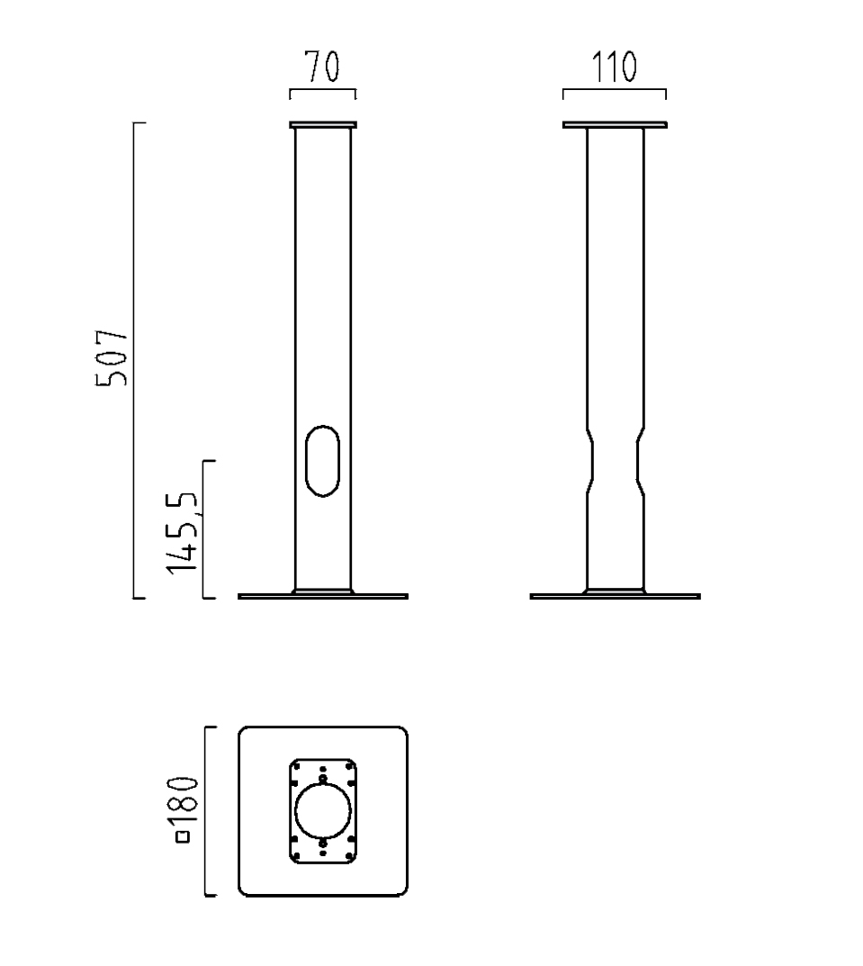 Helestra Erdstück A19900 für Außenleuchten, Stahl verzinkt