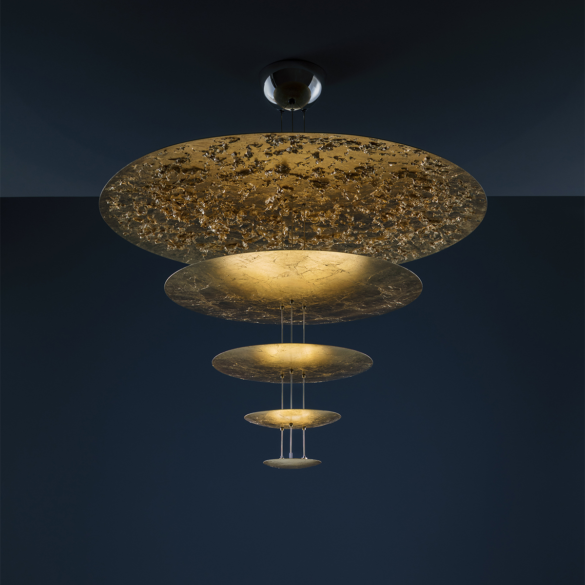Catellani & Smith Macchina della Luce mod. D Pendelleuchte, Ø: 120-80-50-30-18 cm, Gold