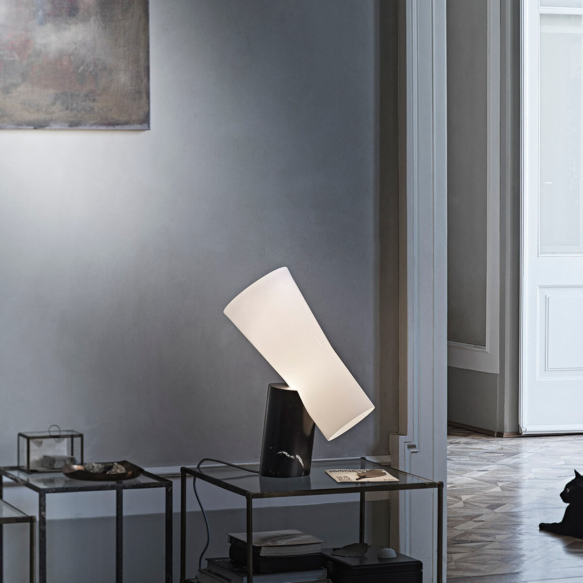 Foscarini Nile Tavolo, Marquina-Marmor schwarz