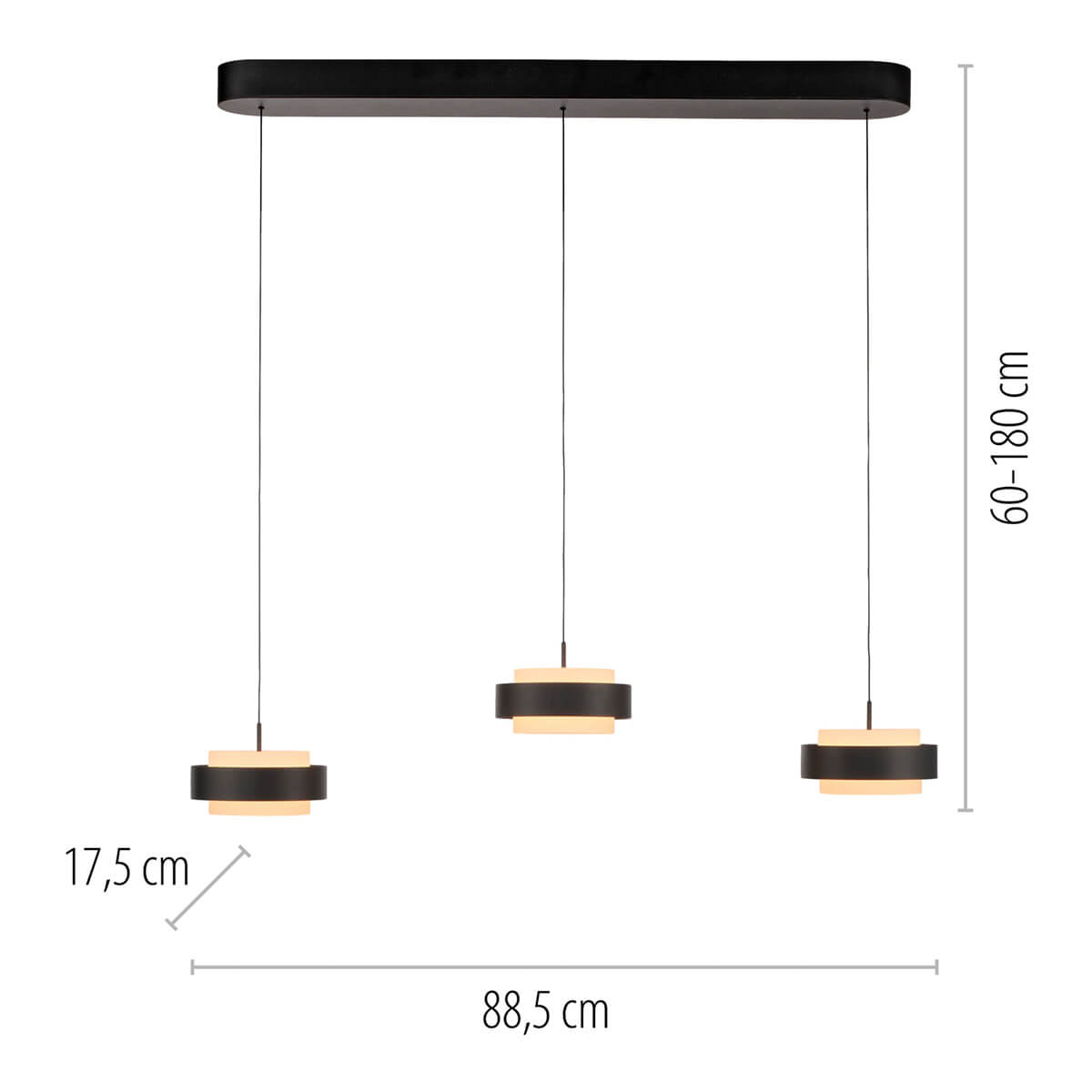 Elmo LED Pendelleuchte, 3-flg.