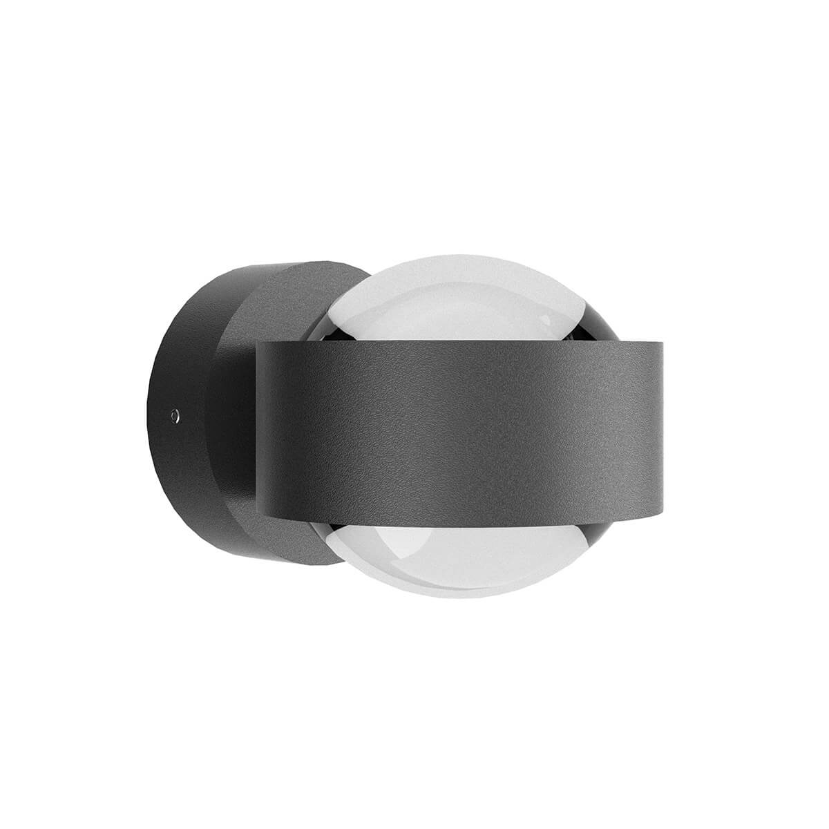 Top Light Puk Mini Wall Outdoor LED Wandleuchte, Gehäuse, anthrazit matt feinstrukturiert, mit Linse klar / Linse klar (nicht inbegriffen)