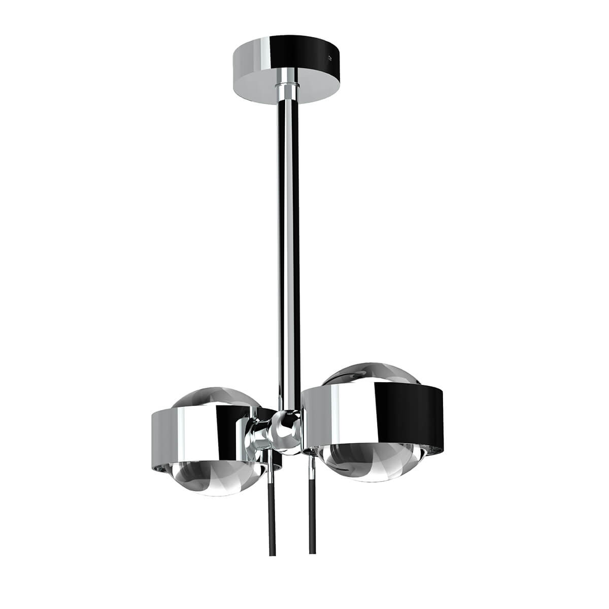 Top Light Puk Mini Side Twin Ceiling LED Deckenleuchte, 20 cm, Gehäuse, Chrom, mit Linse klar / Linse klar (nicht inbegriffen)