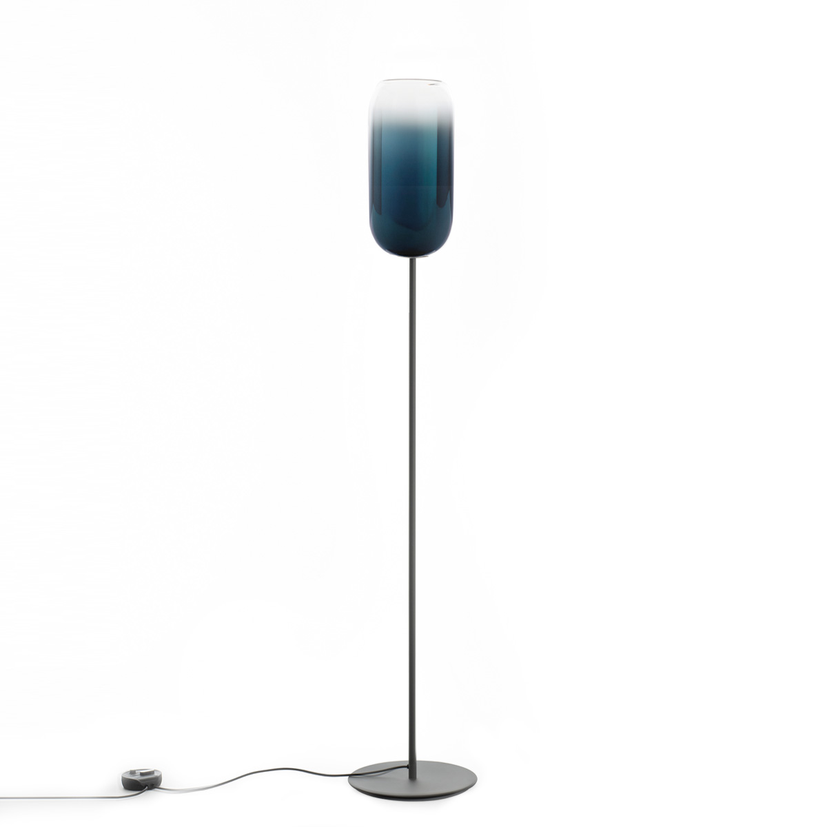 Artemide Gople Lamp Terra, schwarz, Schirm: blau