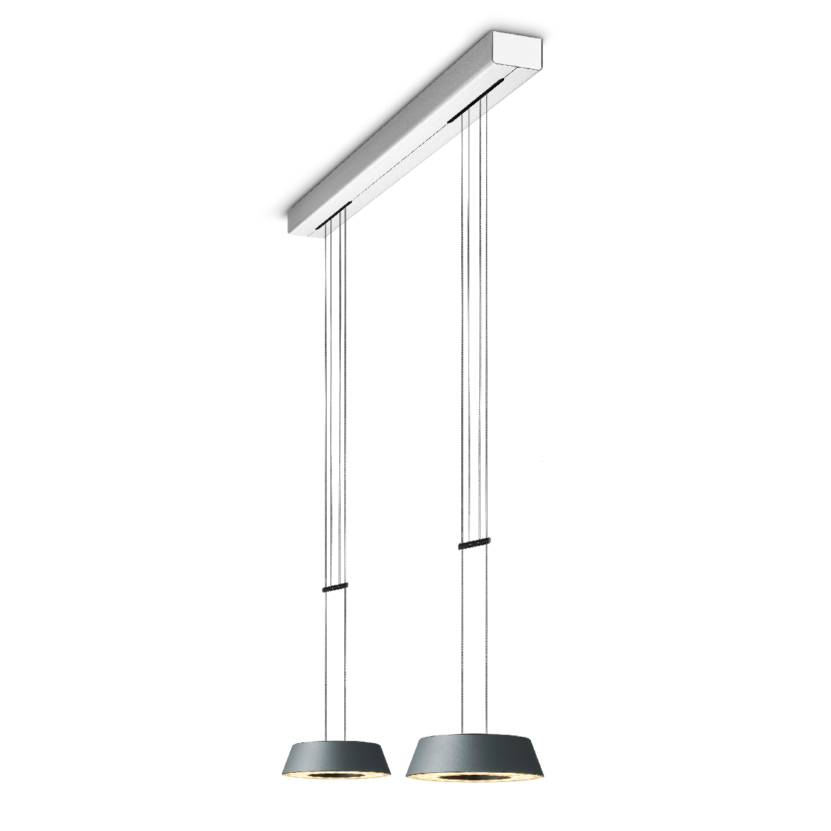 Oligo Glance LED Pendelleuchte, 2-flg., grau matt