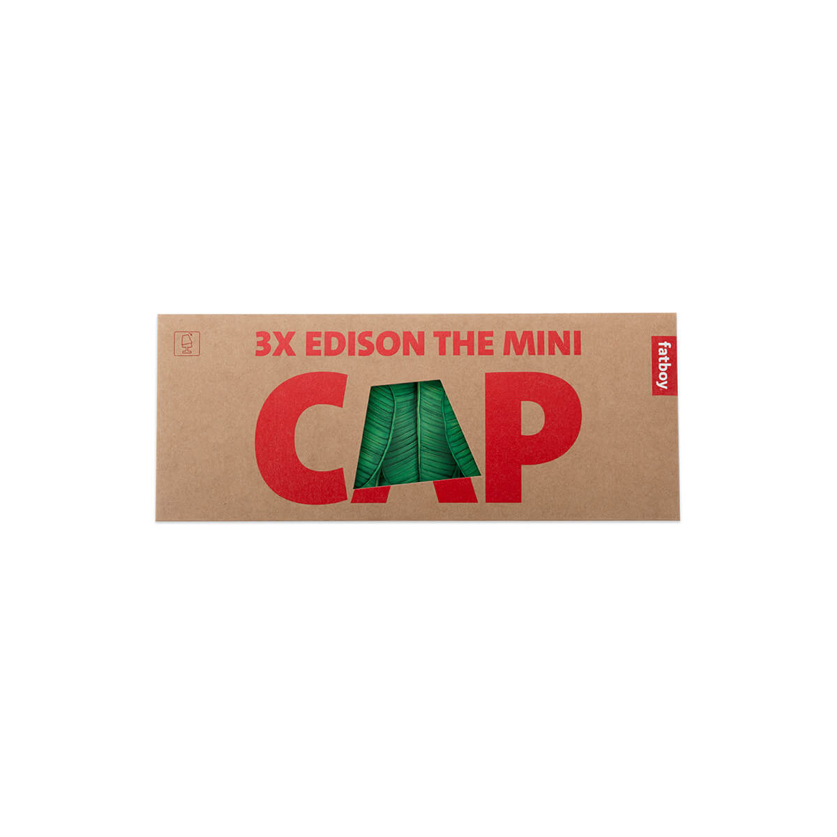 Fatboy Mini Cappie Be Leaf, 3er-Set, für Edison the Mini, Blättermotiv, Verpackung
