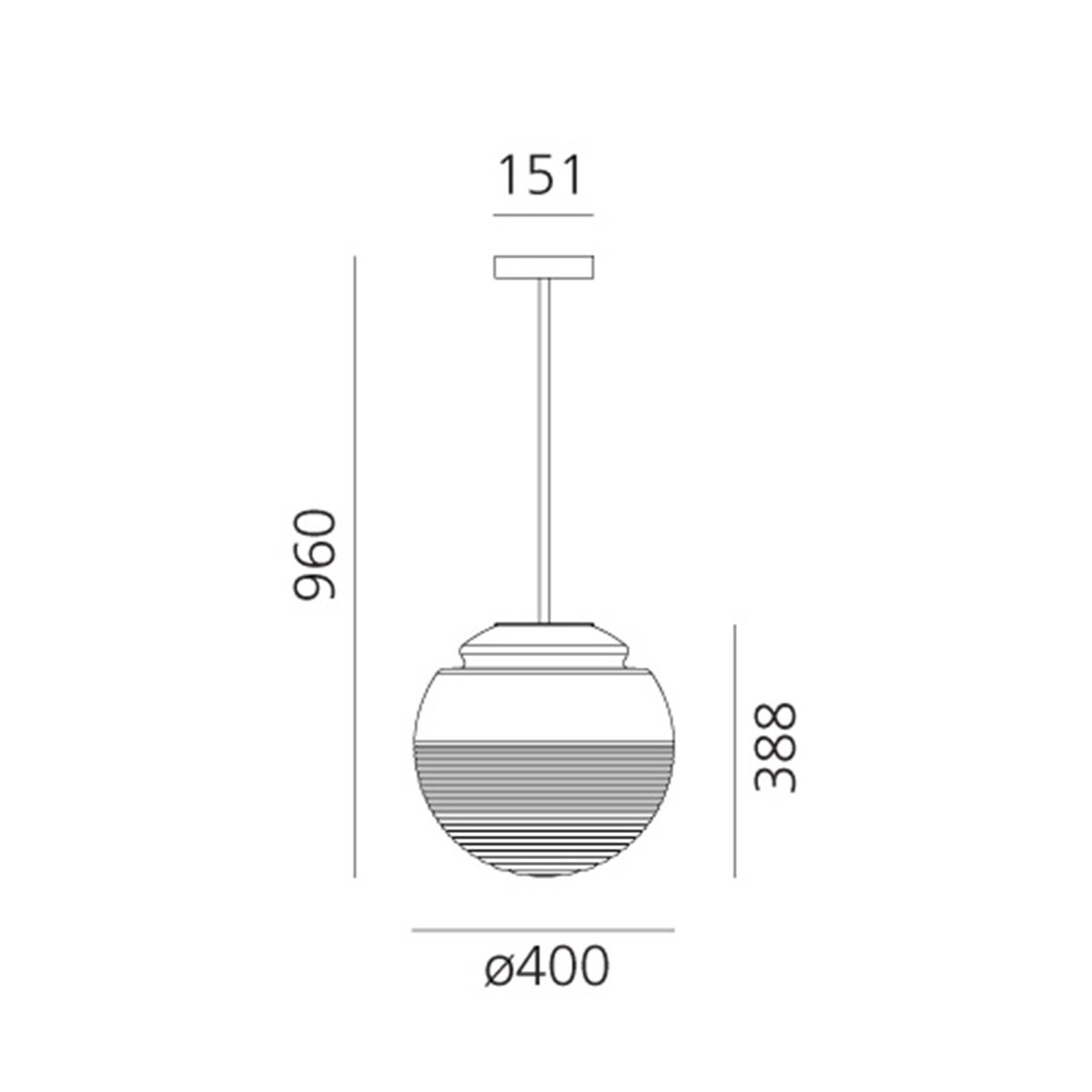 Artemide Vitruvio Sospensione, Maßzeichnung