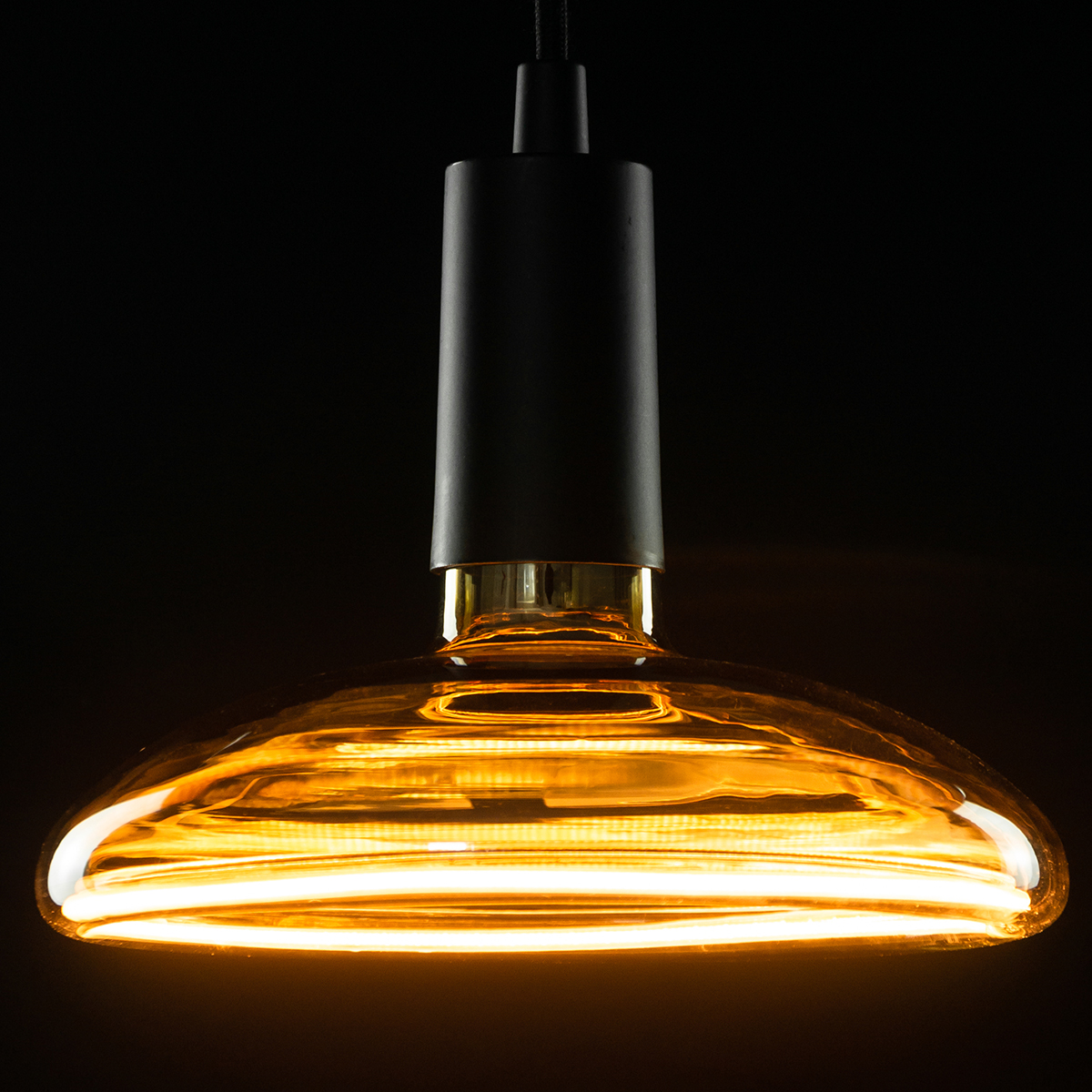 Segula LED Floating Reflektor R200 smokey grau E27, 6 W, 1900 K, dimmbar, Ø: 20 cm