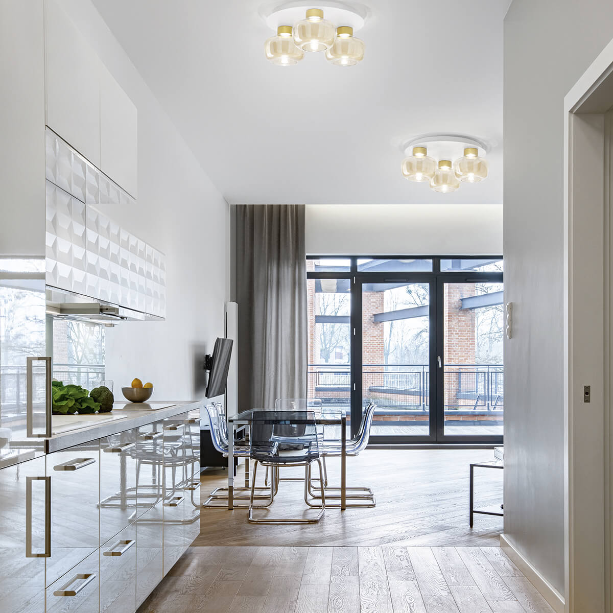 Fabas Luce Kino LED Deckenleuchte, cognac