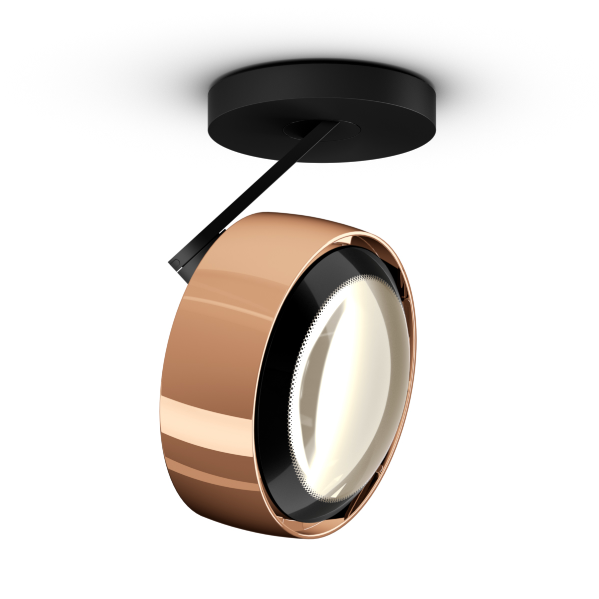 Occhio Più alto 3d Volt S80 Deckenstrahler, 3000 K, Roségold / mattschwarz