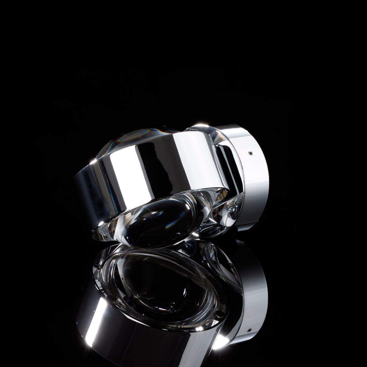 Top Light Puk Mini Wall Wandleuchte, Chrom, mit Linse klar / Linse klar