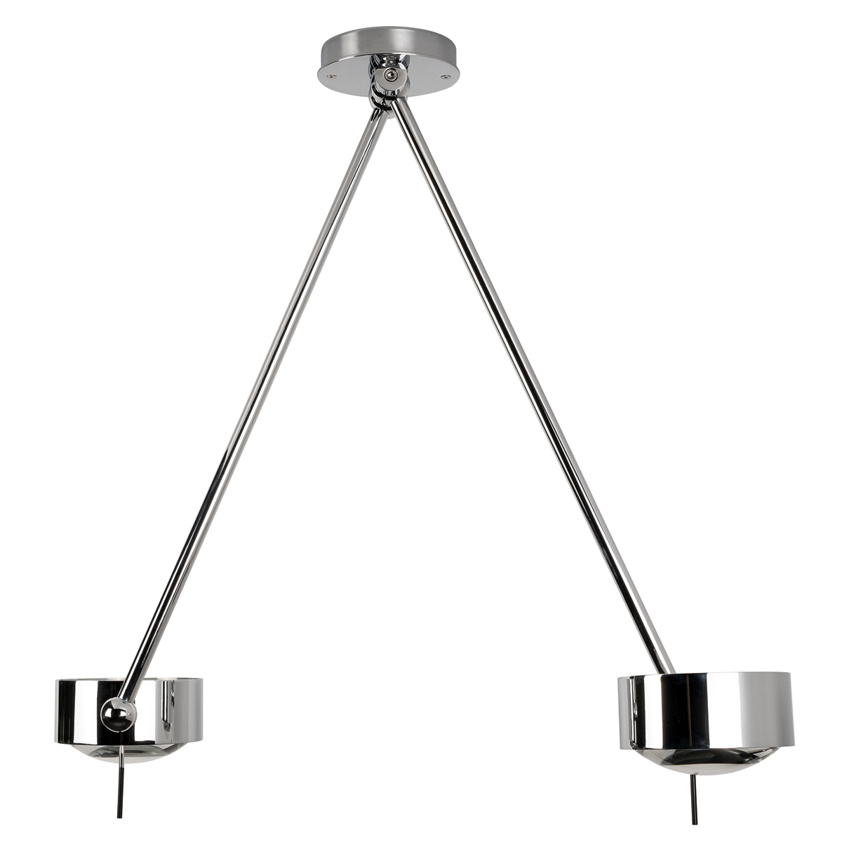 Top Light Puk Maxx Ceiling Sister Single LED, 80 cm, Chrom, mit Einsätzen Linse klar / Glas satiniert