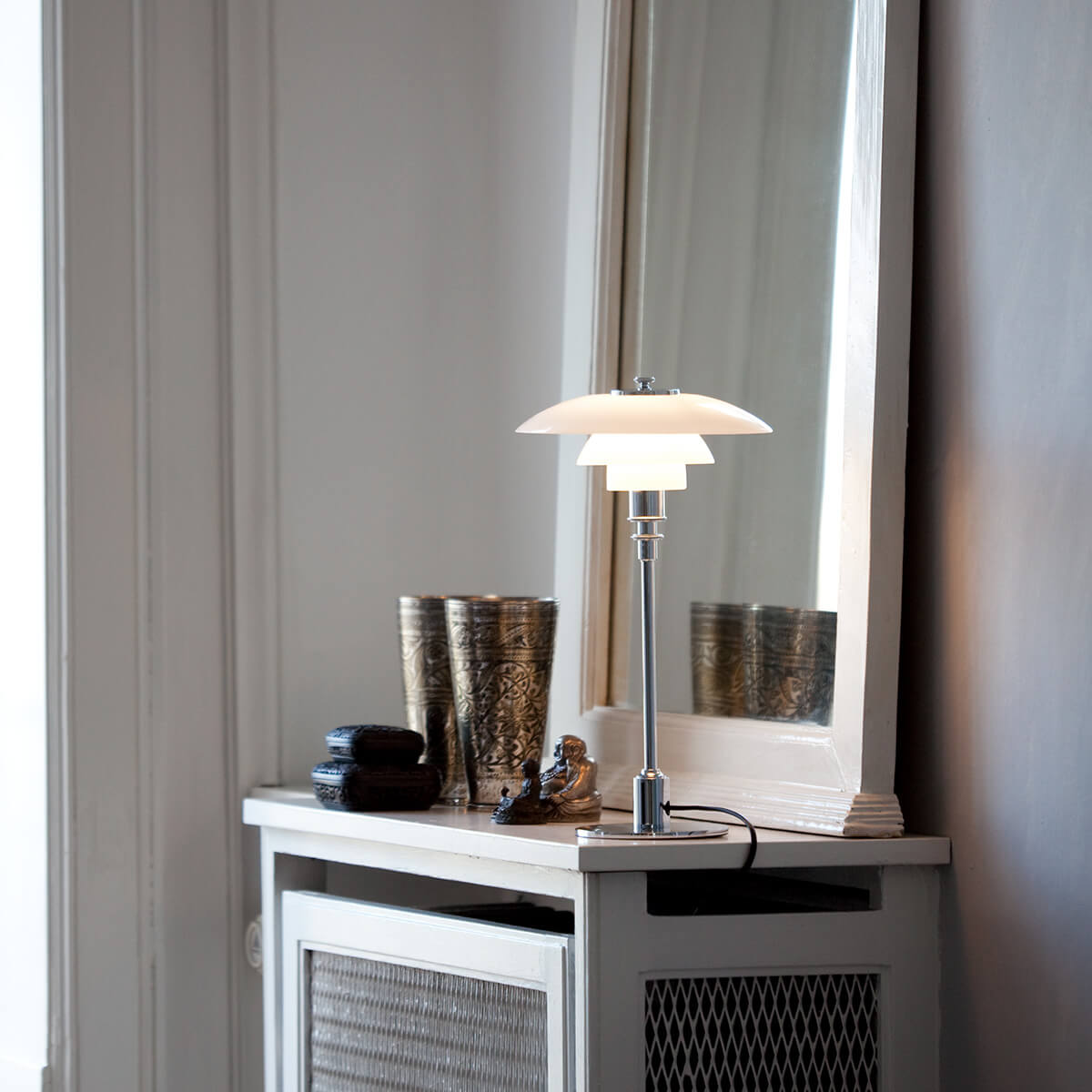 Louis Poulsen PH 2/1 Tischleuchte, hochglanzverchromt