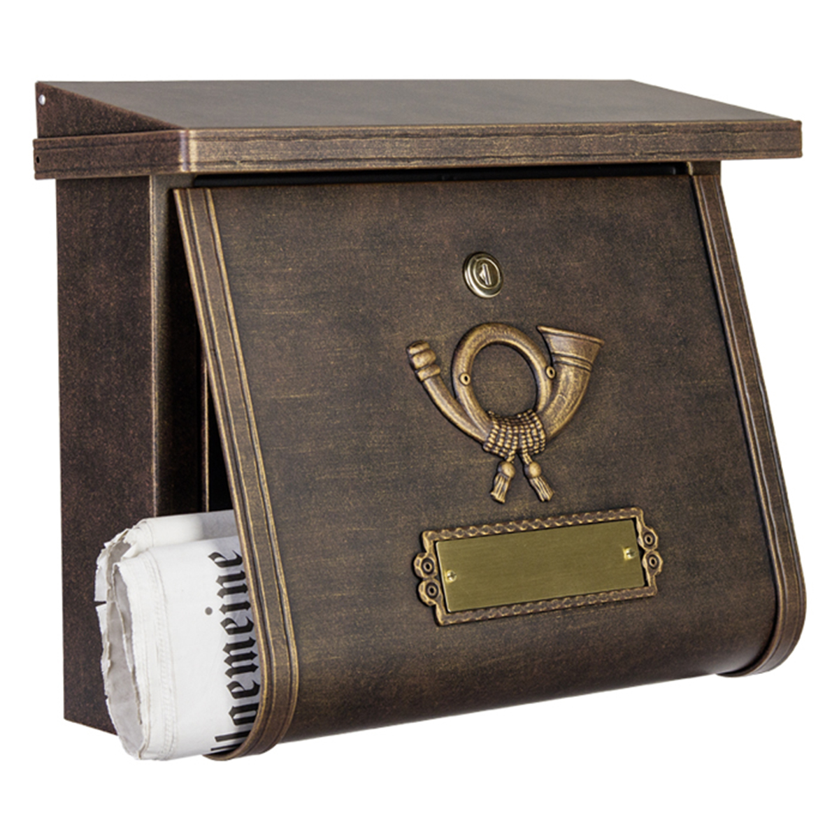 Heibi Multi Briefkasten, braun / Gold