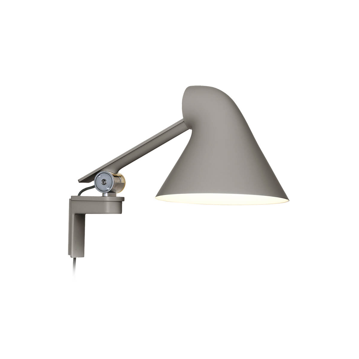 Louis Poulsen NJP LED Wandleuchte short, hellgrau Aluminium