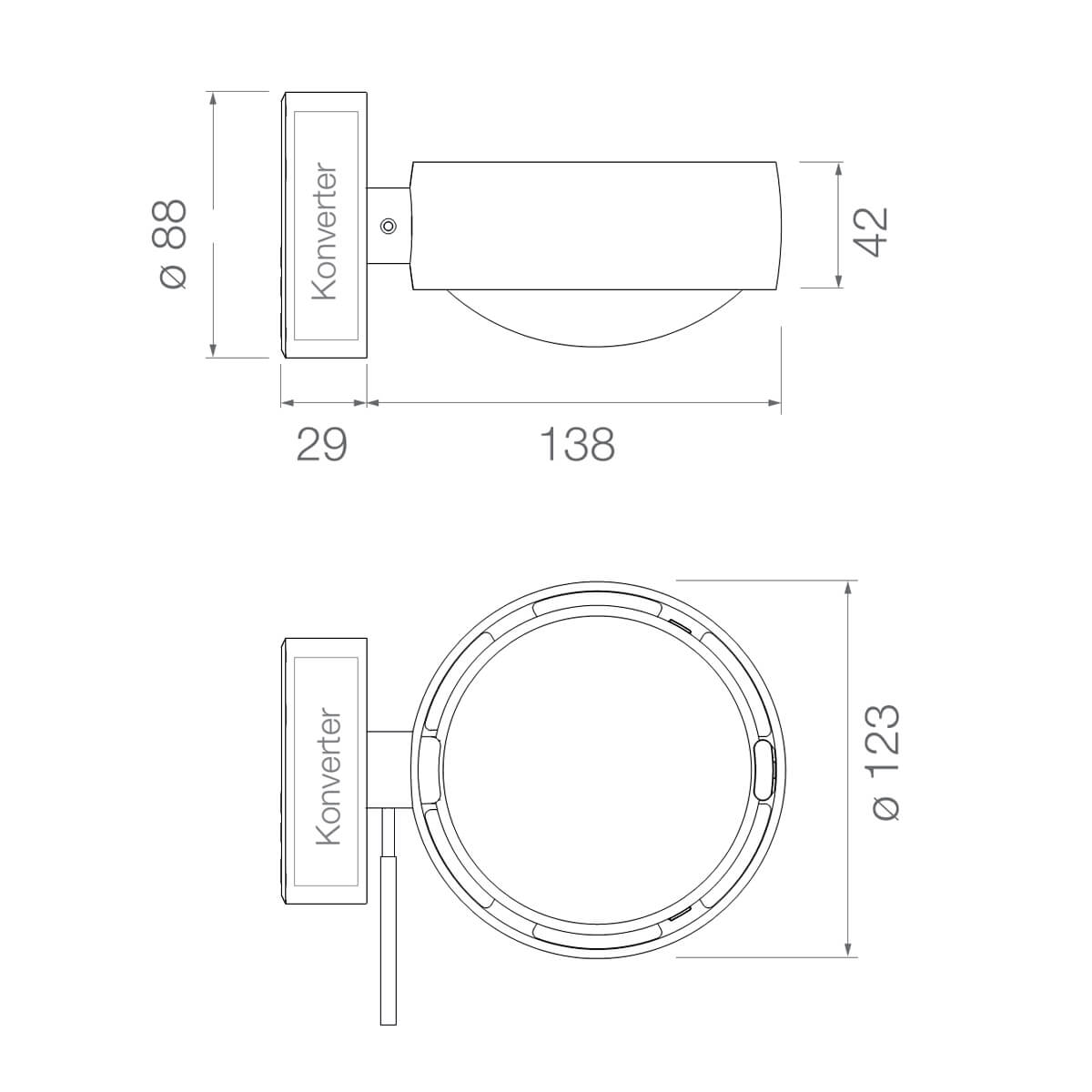 Sento C verticale up air LED Wandleuchte, 2700 K
