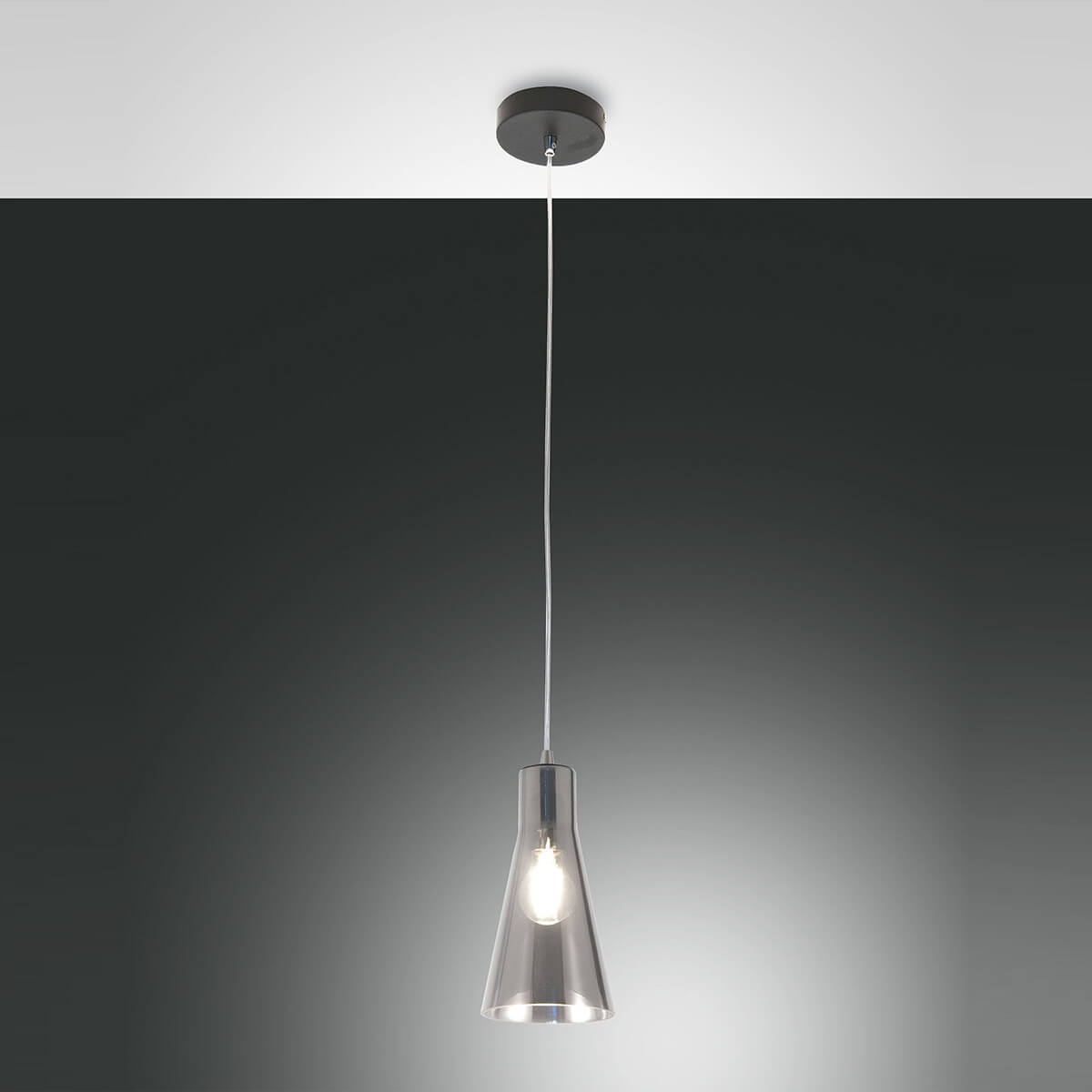 Fabas Luce Dafne Pendelleuchte, grau transparent