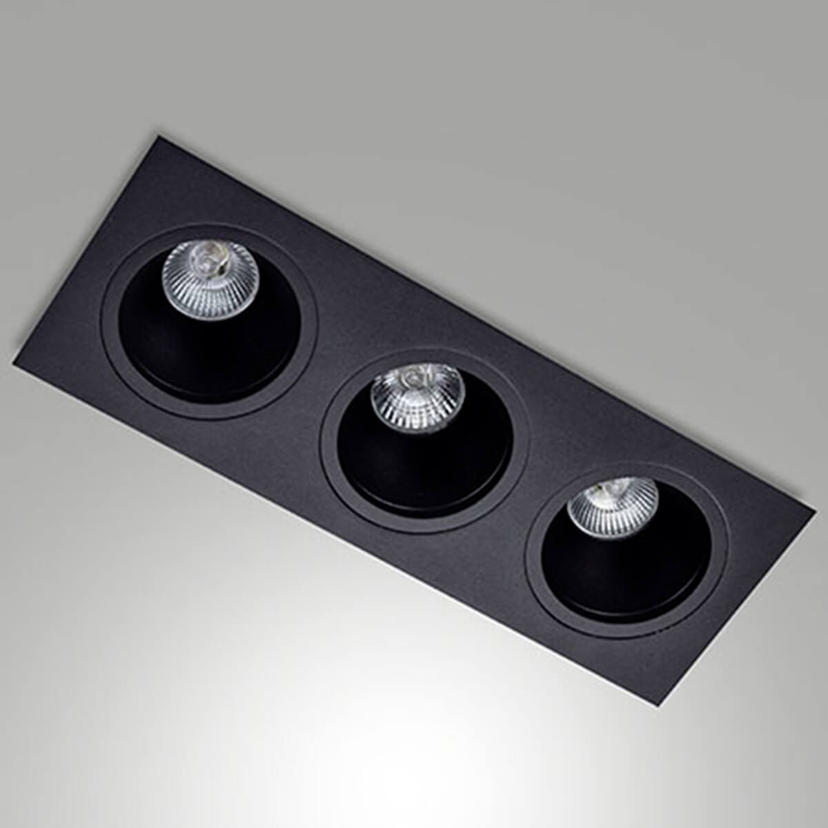 Fabas Luce Leon Einbauleuchte, 3-flg., schwarz
