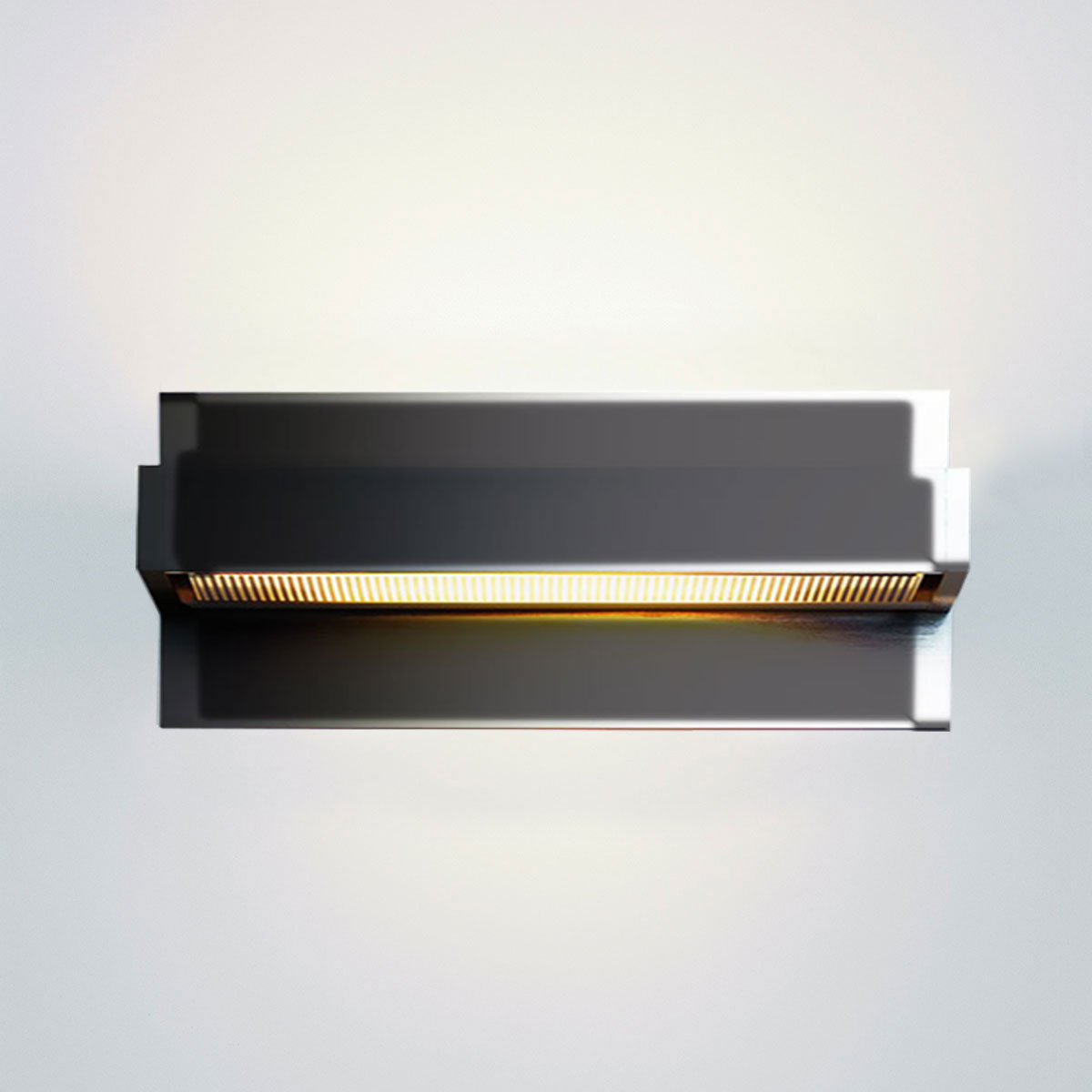 Serien.lighting SML² 300 Wall LED, Alu poliert, Gläser: satinée / Raster, mit SML² 300 Wall Wandabdeckung, Alu poliert