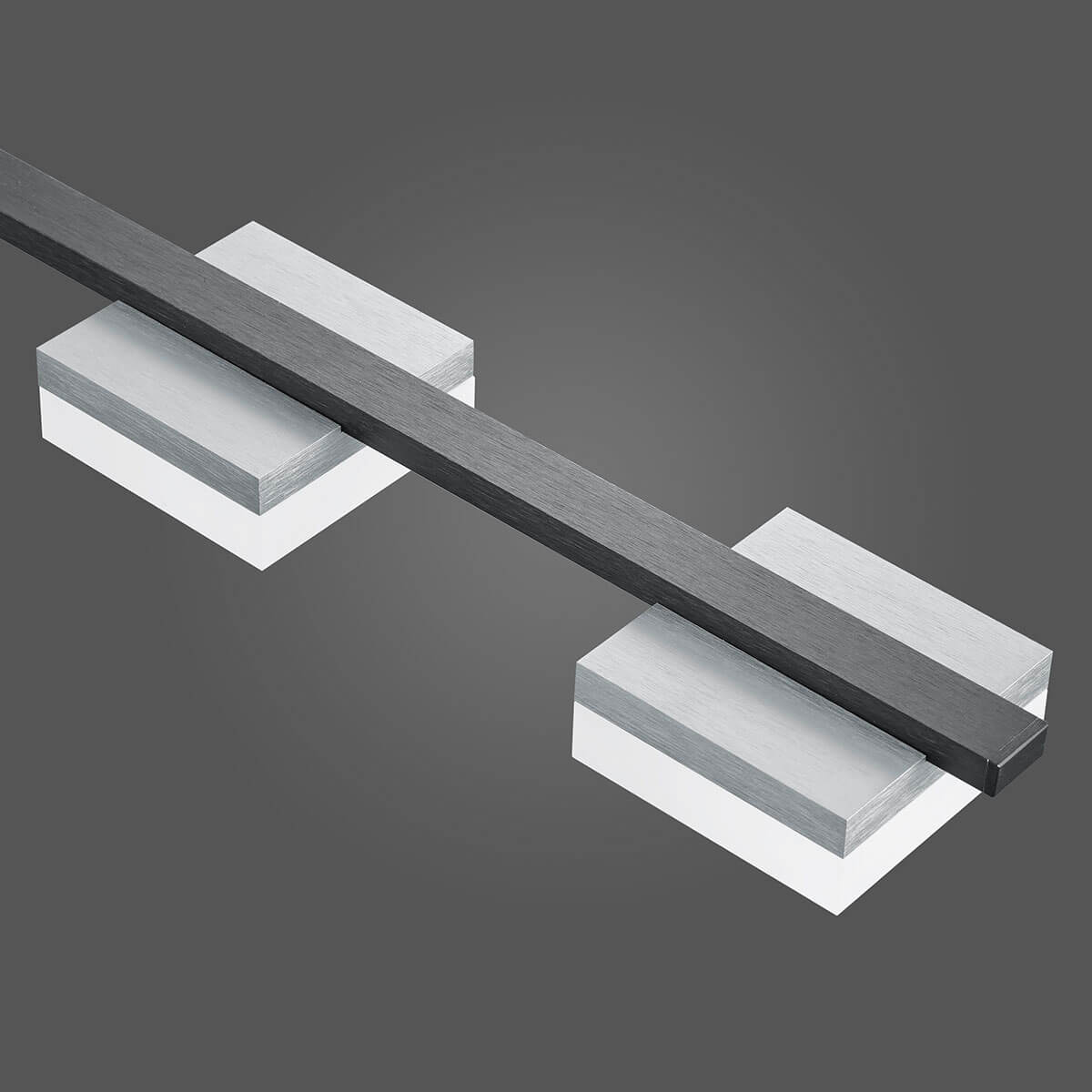 Bopp Plus Quad LED Pendelleuchte, Alu geschliffen / anthrazit eloxiert