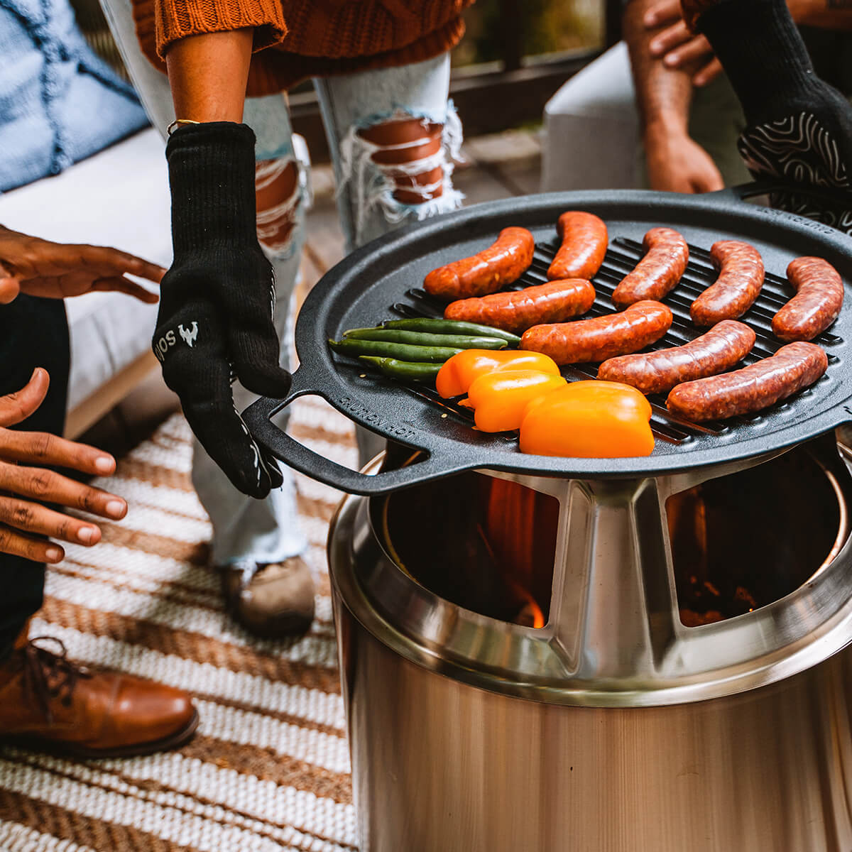 Bonfire Gusseisen-Grillrost mit Aufsatz