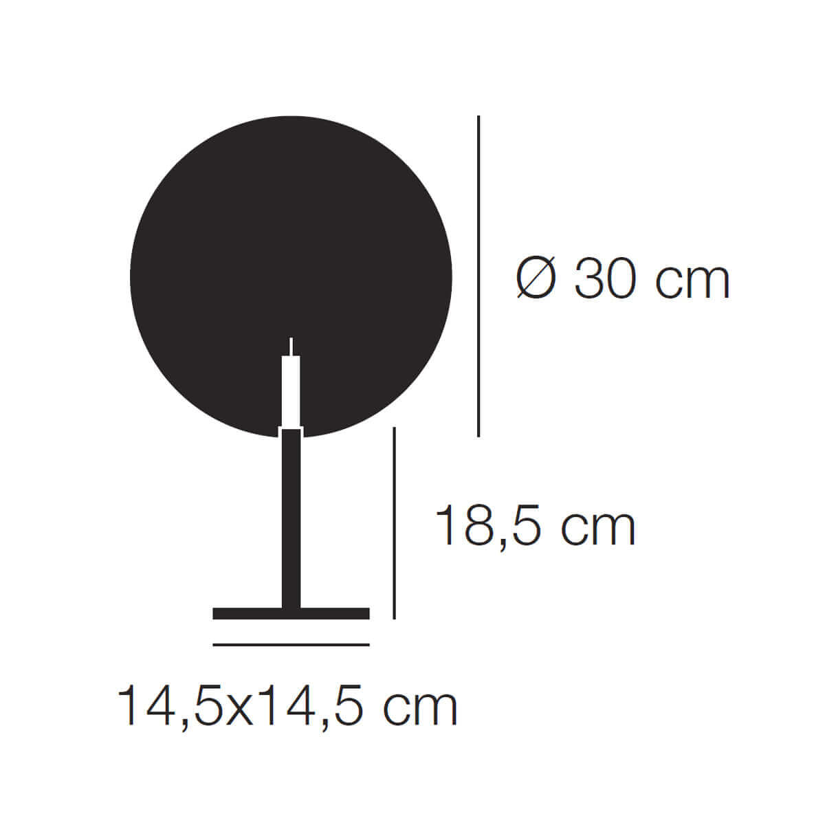 Catellani & Smith Gemma Kerzenhalter, Maßzeichnung