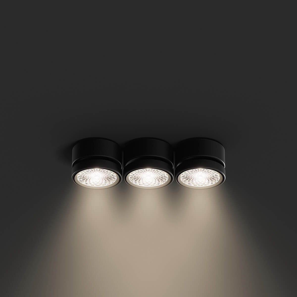 Sigor Nivo LED Deckenleuchte, schwenkbar, mattschwarz, Stoß-an-Stoß-Montage mittels Direktverbinder