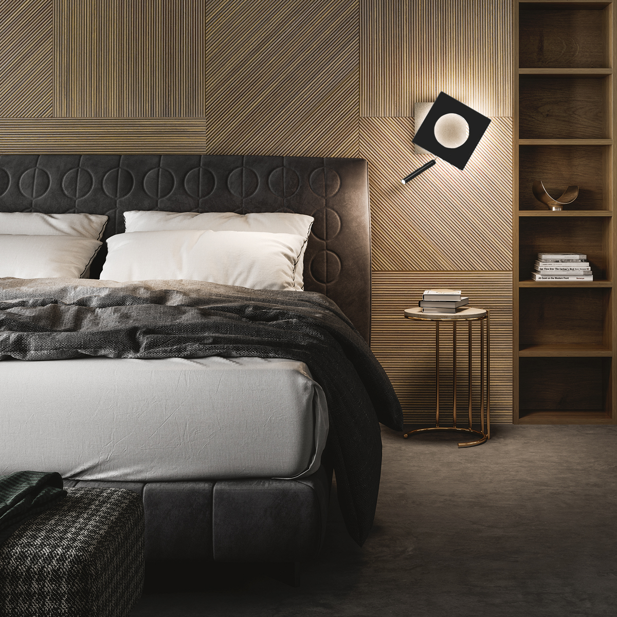 Icone Petra 21.L LED Wandleuchte, Ecrù / schwarz
