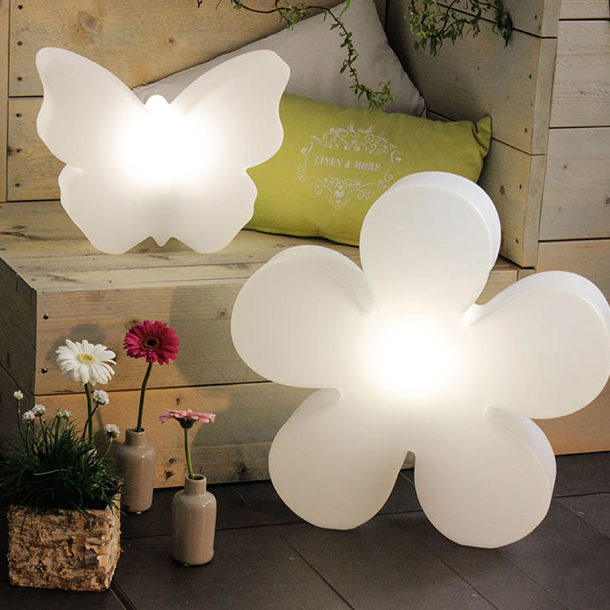 8 seasons design Shining Flower Dekoleuchte, Ø: 40 cm, weiß
