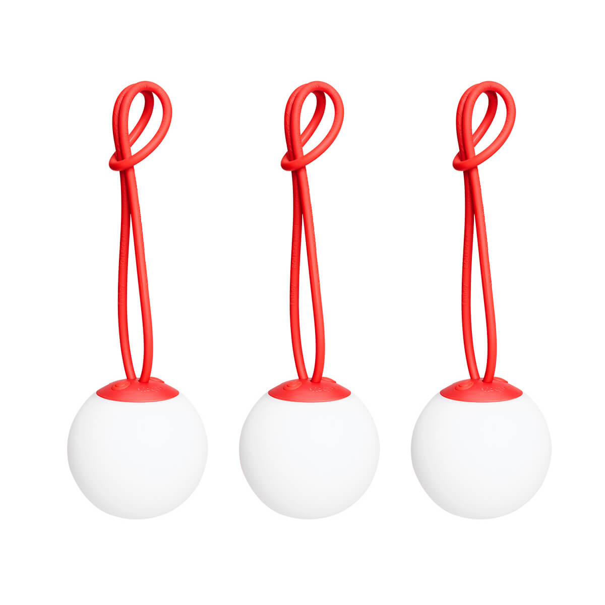Fatboy Bolleke Mini LED Akku-Pendelleuchte, 3er-Set, rot