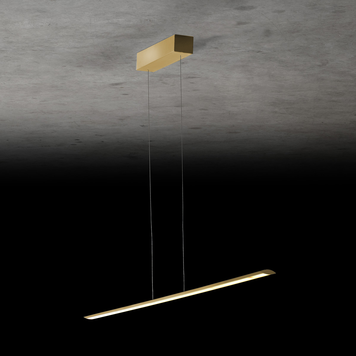 Holtkötter Epsilon RR LED Pendelleuchte, Länge: 123 cm, Eloxal Messing
