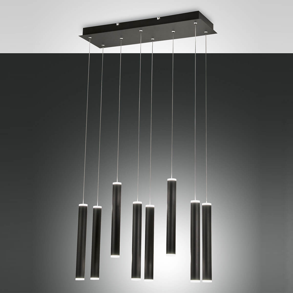 Fabas Luce Prado LED Pendelleuchte, 8-flg., schwarz