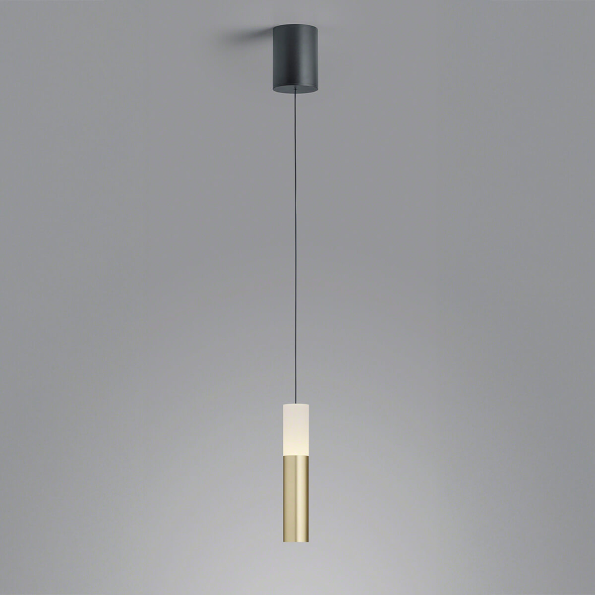 Helestra Lidos LED Pendelleuchte, schwarz matt / Gold matt