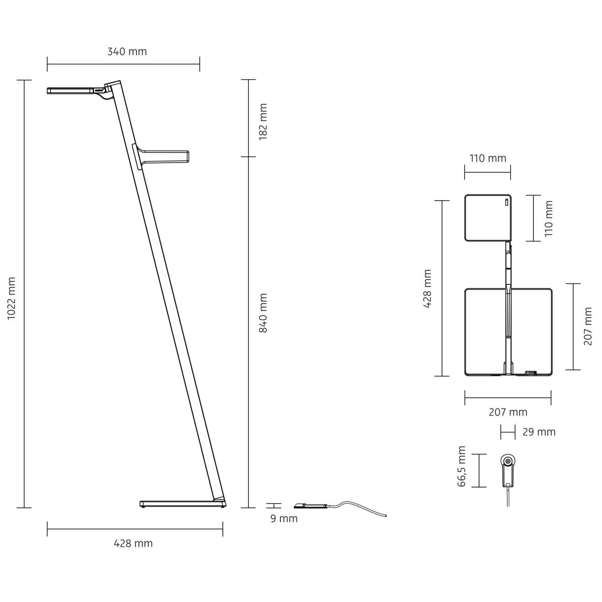 Roxxane Leggera 101 CL LED Akku-Stehleuchte, mit Magnetic Dock