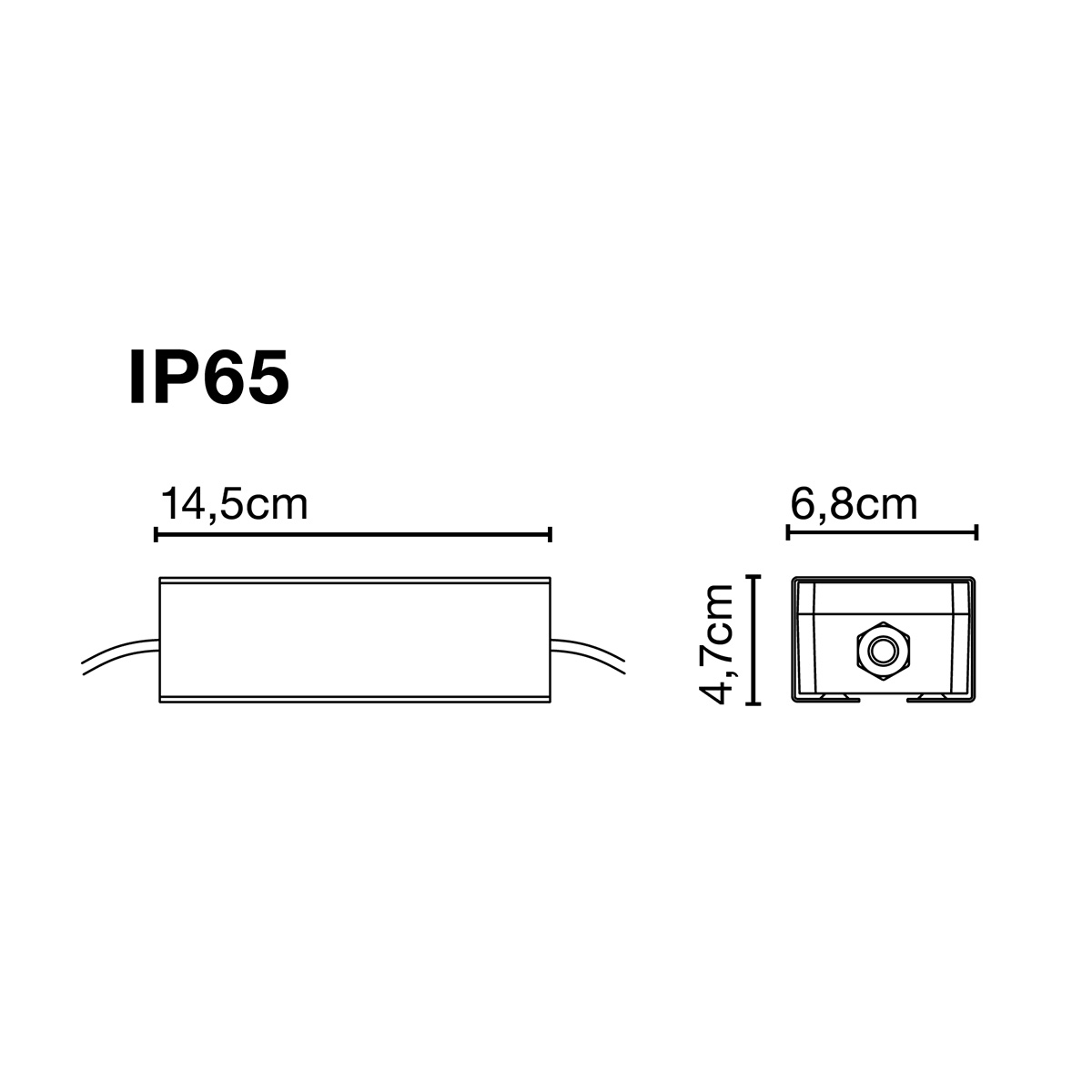 Marset Casambi Dimmer IP65, Maßzeichnung