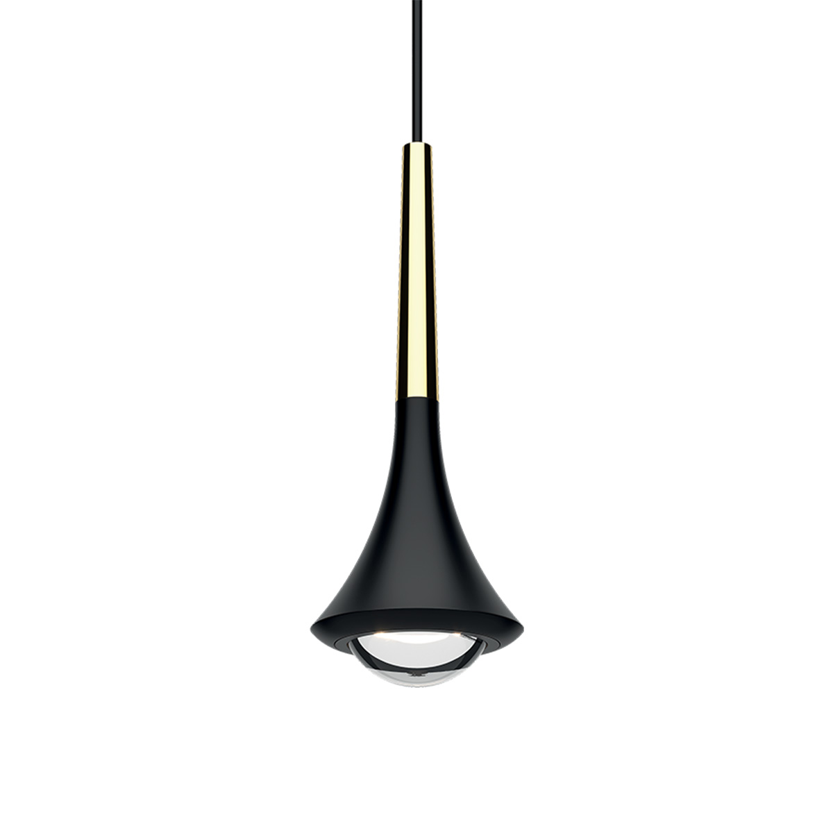 Lodes Rain LED Pendelleuchte 1-flg., schwarz matt - Gold