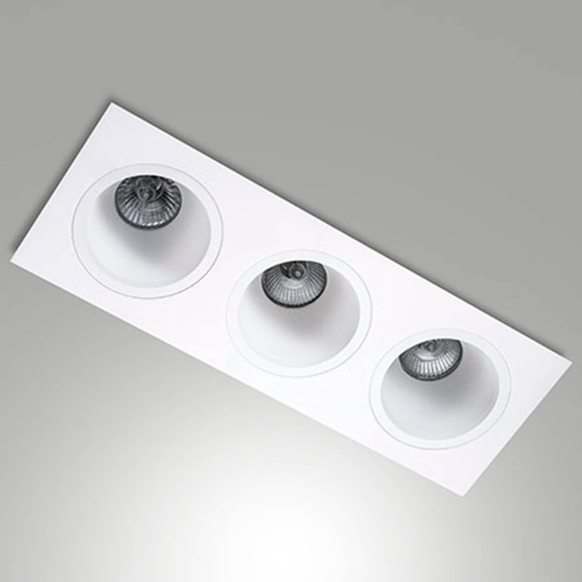 Fabas Luce Leon Einbauleuchte, 3-flg., weiß