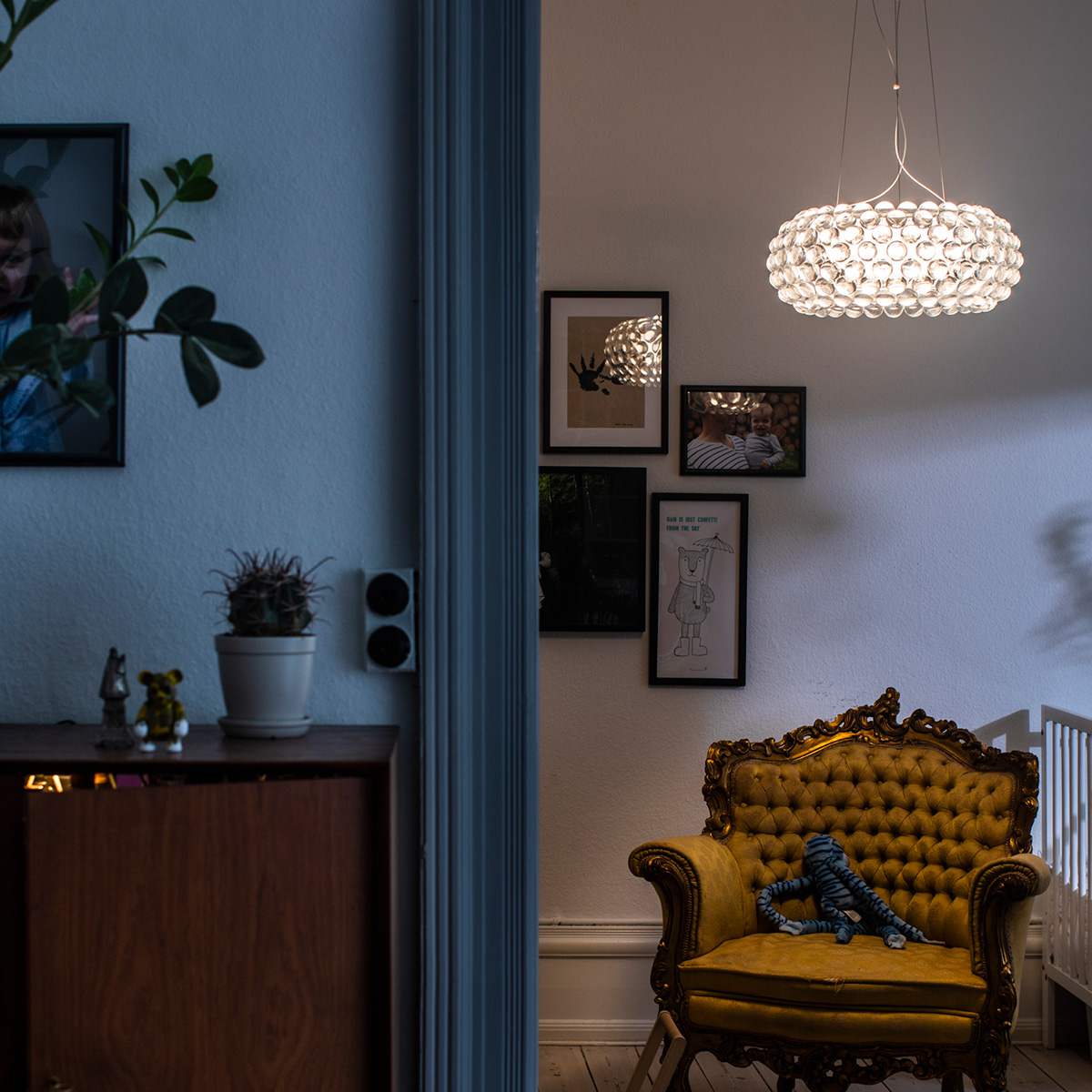 Foscarini Caboche Plus Media MyLight LED Sospensione, transparent